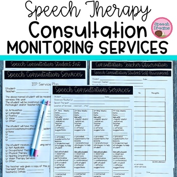 Preview of Consultation Monitoring Forms | Speech Therapy Documentation Editable Progress