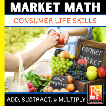Preview of Consumer Life Skills Shopping - Add, Subtract & Multiply - Market Math