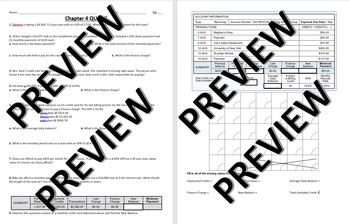 Preview of Chapter 4 Consumer Credit Study Guides and Assessments