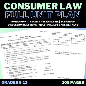 Preview of Consumer Law Unit: Law-Related Education