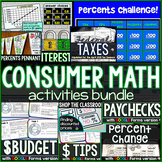 Consumer Math Activities Bundle for Building Financial Literacy