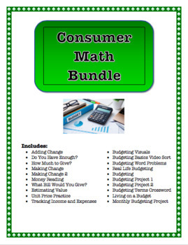 Preview of Consumer Math Bundle