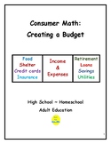 Consumer Math:  Creating a Budget
