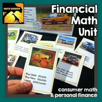 consumer math personal finance complete unit by math giraffe