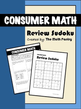 Preview of Consumer Math - Review Sudoku