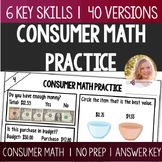 Consumer Math Skill Practice Worksheet. Budget Check Perce