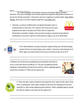 Preview of Consumer Rights Notes & Practice activity
