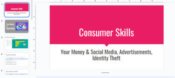 Preview of Consumer Skills -- Your Money & Social Media, Advertisements, Identify Theft