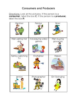 Consumer or Producer Coloring Activity by DiPasqua Education | TpT