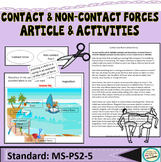 Contact and Non-Contact Forces and Motion Worksheets and Article