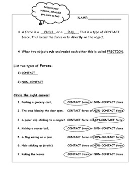 33 Science 8 Types Of Forces Worksheet Answers - Worksheet Iist Source