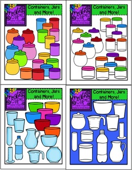 Preview of Containers, Jars and More! {Creative Clips Digital Clipart}