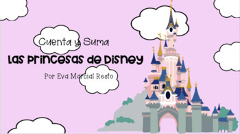Preview of Contando y Sumando:Princesas de Disney (Google Slide, Interactive Math Activity)