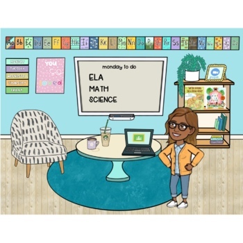 Preview of Contemporary Bitmoji Classroom for Distance Learning