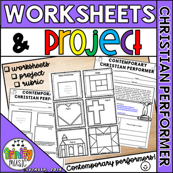 Preview of Contemporary Christian Music Performers (Worksheets and Project)