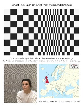 Preview of Contemporary English Artist Bridget Riley Info Page