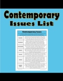 Contemporary Issues List