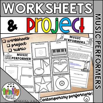 Preview of Music (aka Pop/Rock) Performers - Worksheets and Project