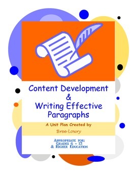 Preview of Content Development & Writing Effective Paragraphs - Complete Unit