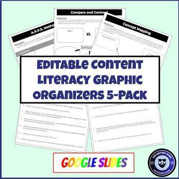 Preview of Content Literacy Graphic Organizers 5-Pack