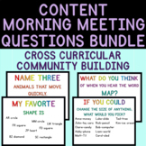 Content Morning Meeting Questions Bundle Distance Learning