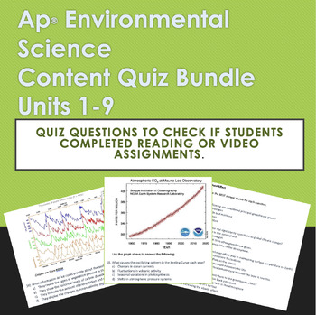 Preview of Content Quiz BUNDLE for AP or Reg Environmental Science 1000+ questions