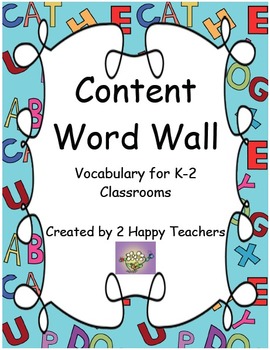 Preview of Content Word Wall: Vocabulary for K-2 Classrooms (CCSS K-2 & 1st grade VA SOLs)
