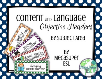 Preview of Content and Language Objective Header Cards