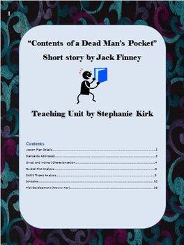 Preview of "Contents of a Dead Man's Pocket" Short Story Analysis - Lesson Plan Bundle