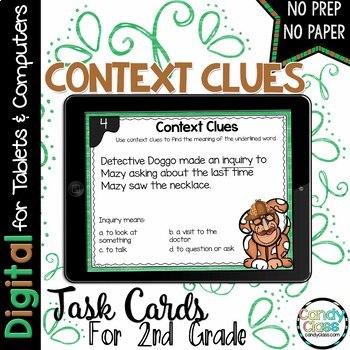 Preview of Context Clue 2nd Grade Vocabulary Making Inference Google Slide Digital Resource