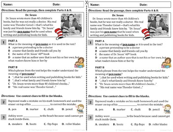 Preview of FREE!  Context Clues ELA Reading Skills Practice Worksheet
