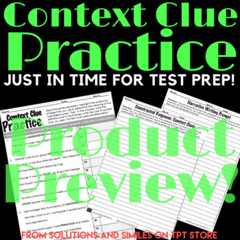 Preview of Context Clue Practice with SAT Words!