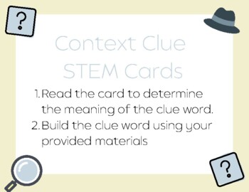 Preview of Context Clue STEM Task Cards