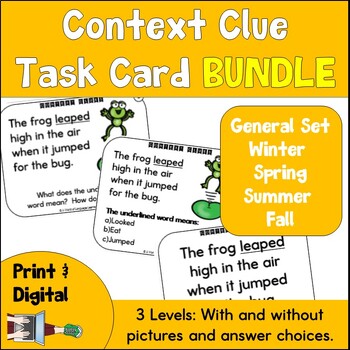 Preview of Context Clue Task Card Bundle