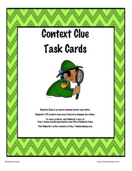 Preview of Context Clue Task Cards