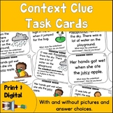 Context Clue Task Cards Print and Digital - Reading Skills
