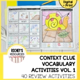 Context Clue Vocabulary Volume 1 Curriculum Activities Dig