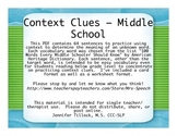 Middle School Context Clues