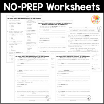context clues anchor charts activities context clues worksheets 3rd 5th