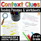 Context Clues Reading Passages Worksheets: Determining Meaning of Unknown Words