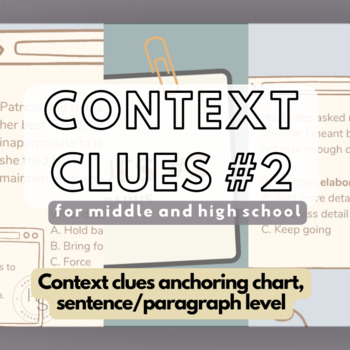 Preview of Context Clues #2 Sentences/Paragraphs | Middle and High School Speech Therapy