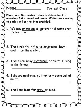 context clues 2nd grade by fourth at 40 teachers pay teachers