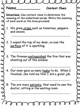 Context Clues: 2nd Grade by Fourth at 40 | Teachers Pay Teachers