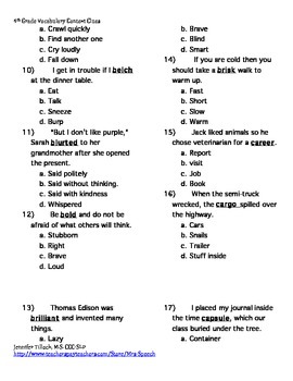 Context Clues - 4th Grade Vocabulary by Mrs Speech | TpT