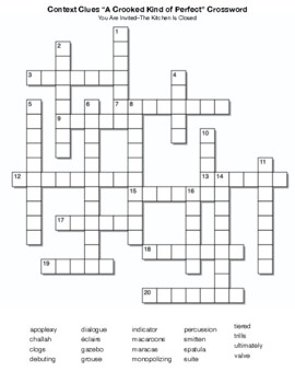 Context Clues A Crooked Kind of Perfect Crossword You Are Invited The