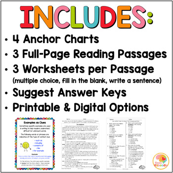 Context Clues Activities: Passages, Worksheets, & Anchor Charts - 2nd