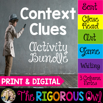 Preview of Context Clues Activities - Print & Digital - Literacy Centers