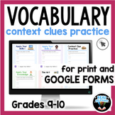 Context Clues Passages Vocabulary Worksheets Digital for g
