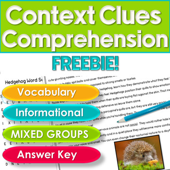 Preview of Context Clues Activities for Middle School Mixed Groups Freebie