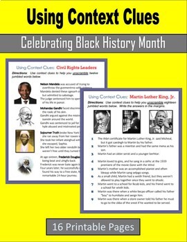 Preview of Context Clues - Black History Month